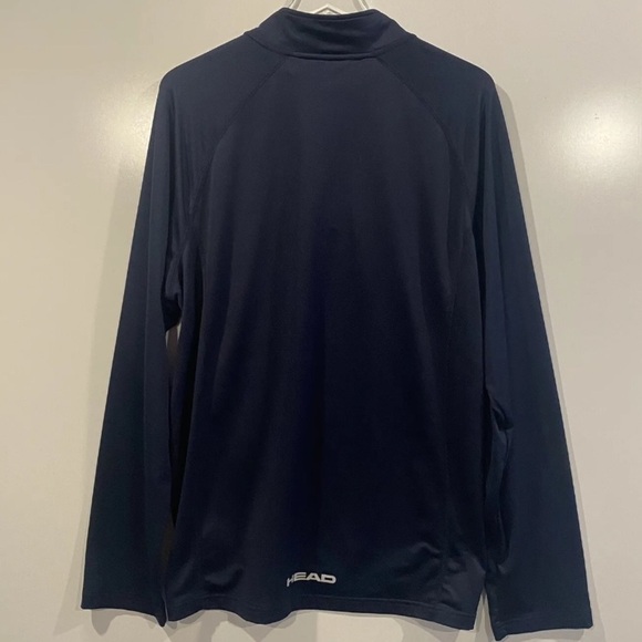 Head Tennis Navy Blue Athletic Quarter Zip Long Sleeve Sweatshirt Mens XL - Picture 2 of 5